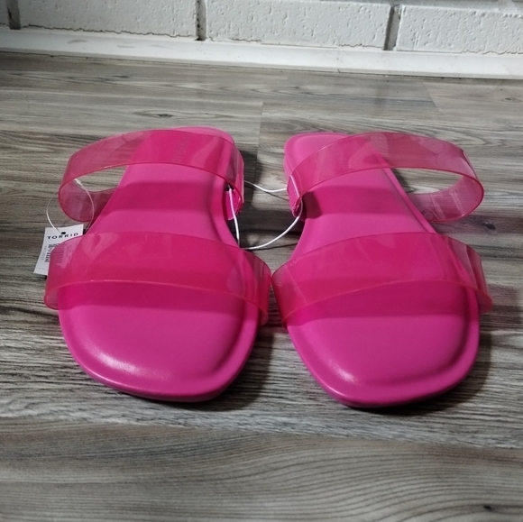 Torrid Lucite Strappy Sandal Wide Width Pink size 9WW - Picture 2 of 6